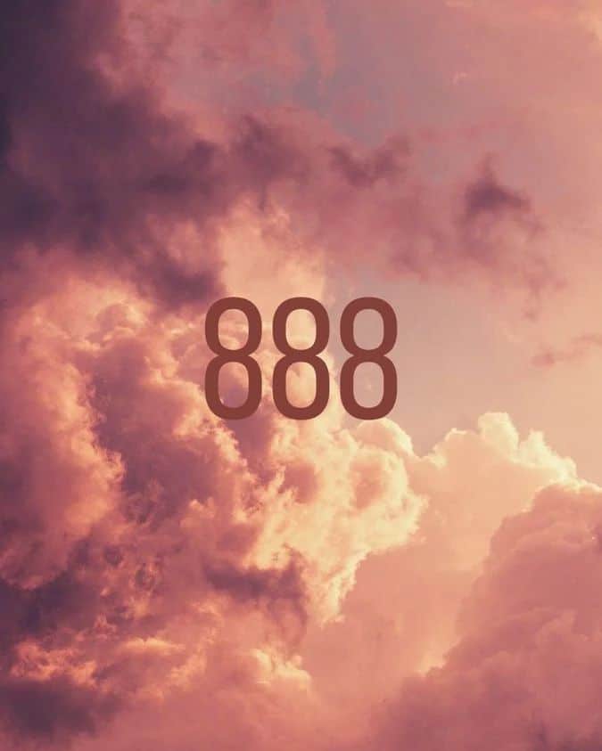 888 Angel Number in clouds