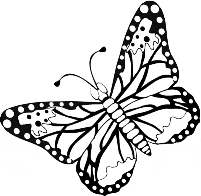 Flying Butterfly Coloring Page