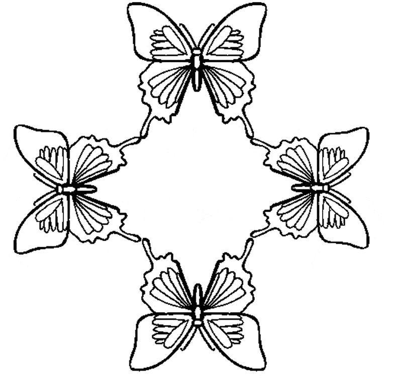 Butterfly Circle Coloring Page