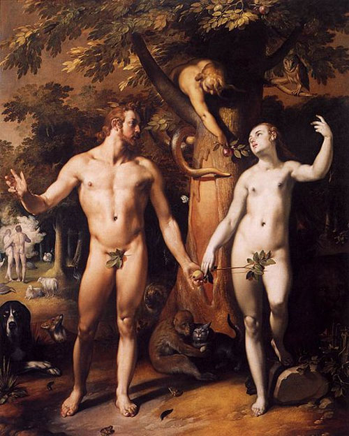 The Fall of Man (1592) - Oil on Canvas by: Cornelis van Haarlem